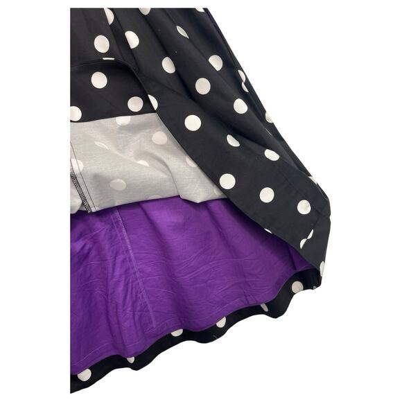 WHBM Dress Womens 10 Black White Polka Dot Fit Flare Sleeveless Round Neck Pinup - Picture 7 of 14